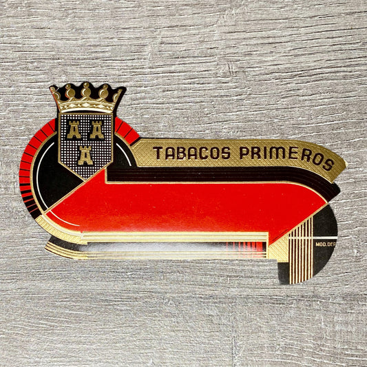 Vintage Tabacos Primeros Cigars Advertising Cigar Box Tobacco Paper Label Gold