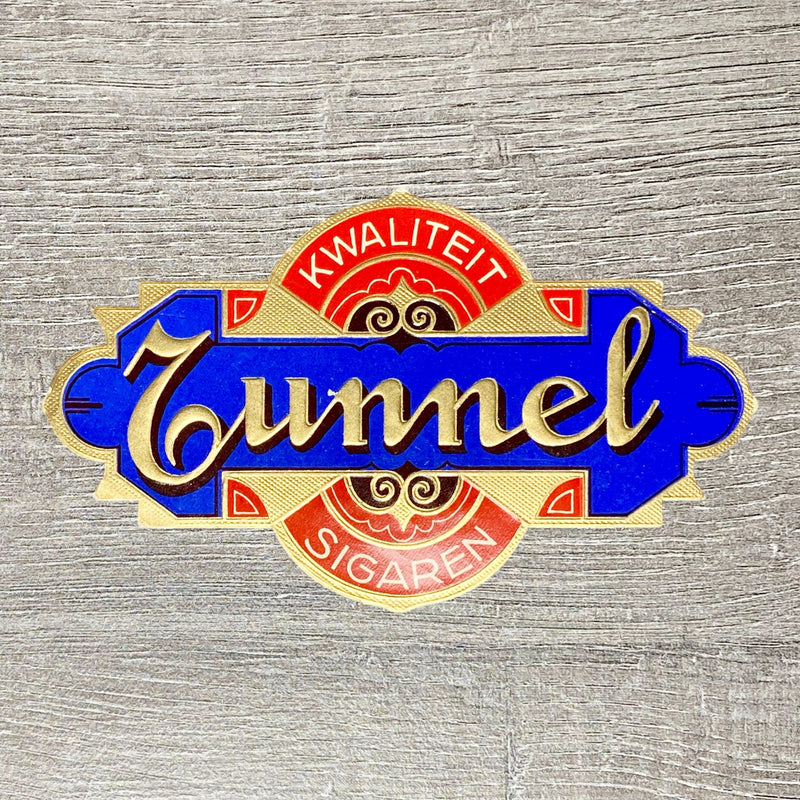 Late 19th Century Tunnel Sigaren Cigars Advertising Cigar Box Tobacco Label Gold