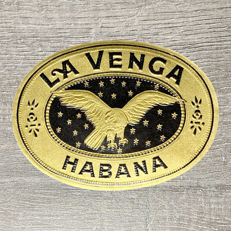Early 20th Century La Venga Cigars Advertising Gold Embossed Cigar Tobacco Label
