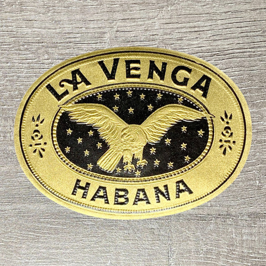 Early 20th Century La Venga Cigars Advertising Gold Embossed Cigar Tobacco Label