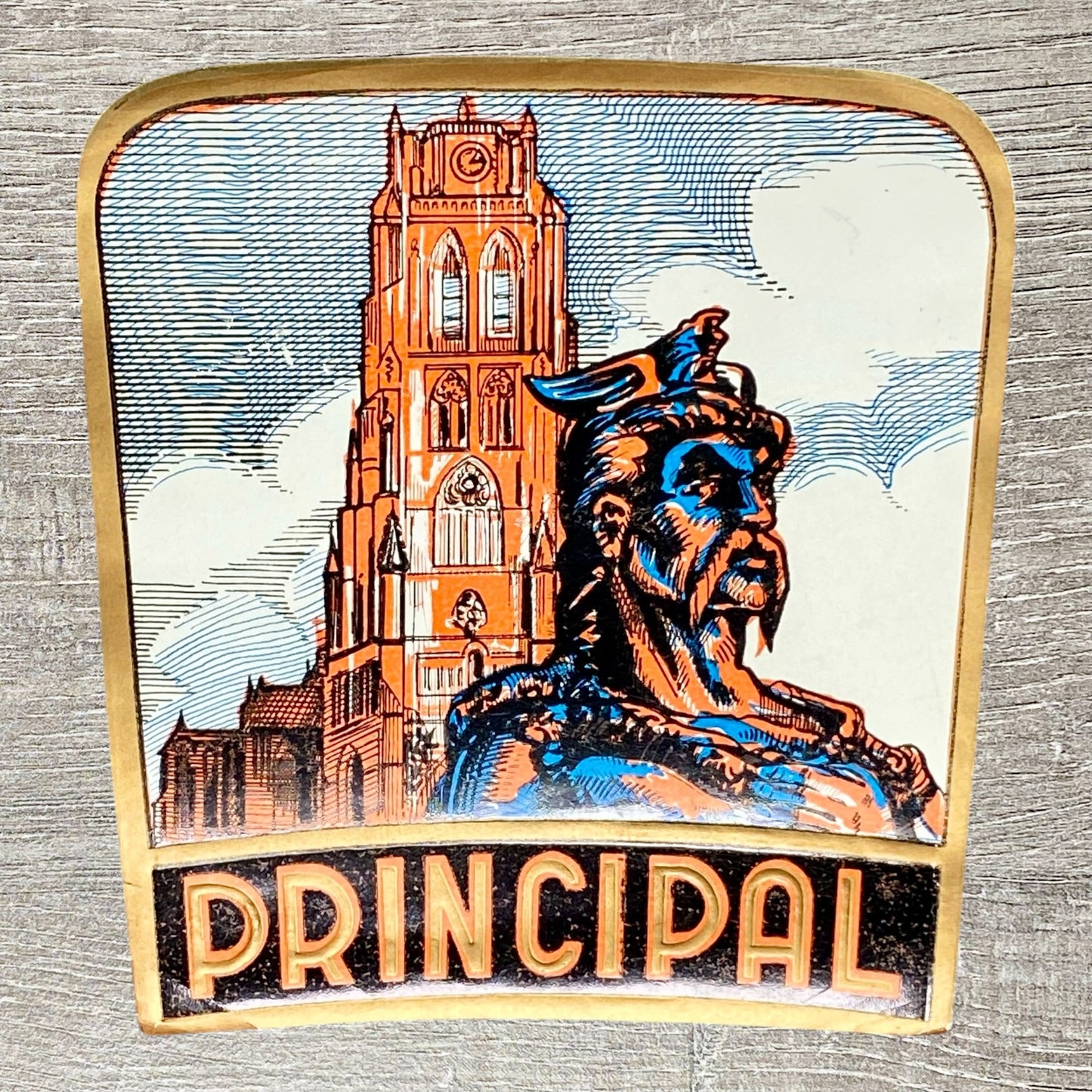 Early 20th Century Principal Cigars Advertising Embossed Cigar Tobacco Label