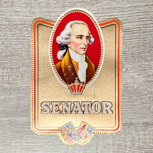 Early 20th Century Senator Cigars Advertising Portrait Cigar Tobacco Paper Label