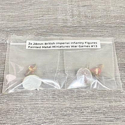 2x 28mm British Imperial Infantry Figures Painted Metal Miniatures War Games #13