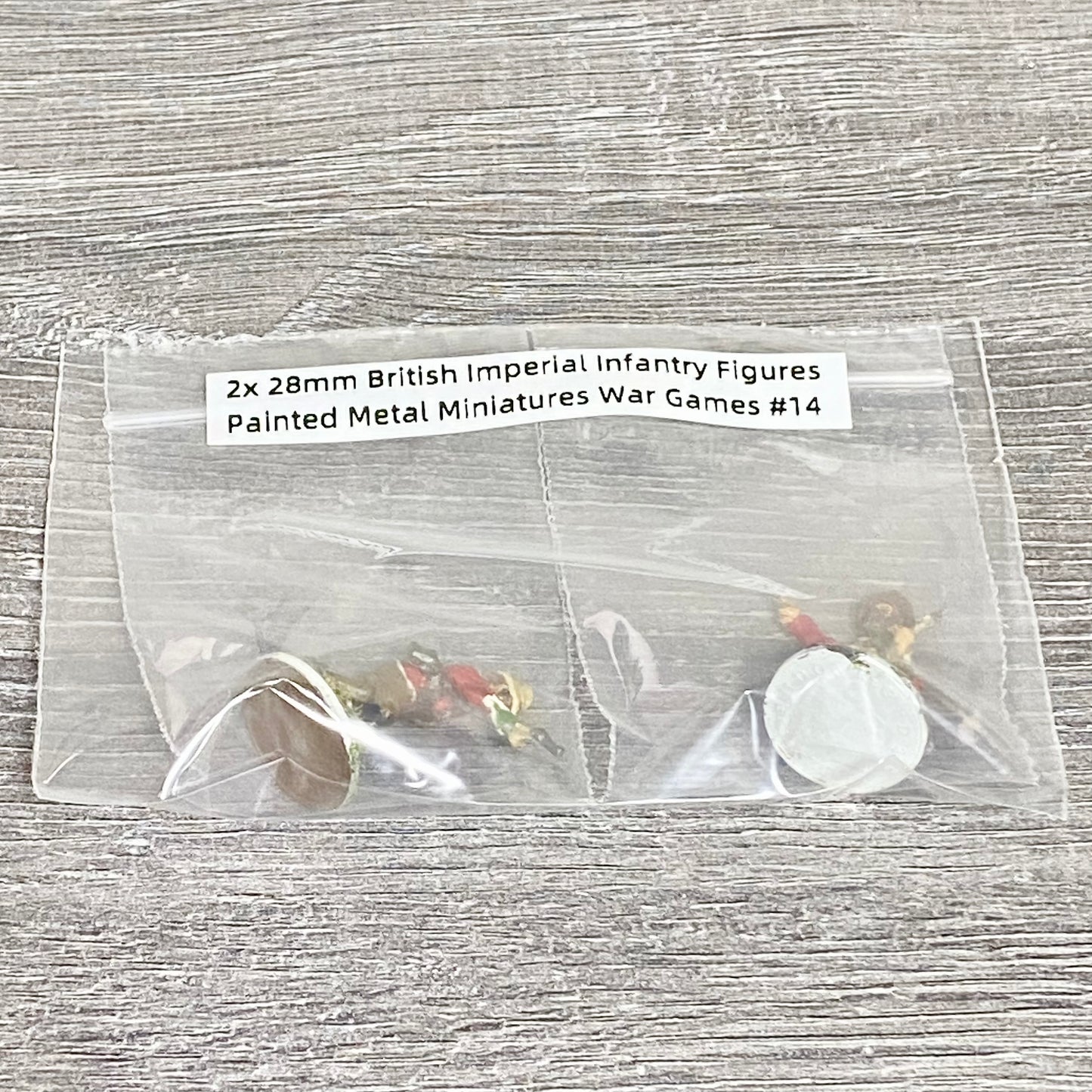 2x 28mm British Imperial Infantry Figures Painted Metal Miniatures War Games #14