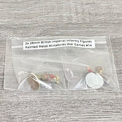 2x 28mm British Imperial Infantry Figures Painted Metal Miniatures War Games #14
