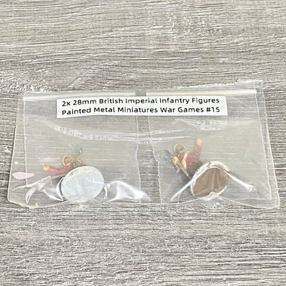 2x 28mm British Imperial Infantry Figures Painted Metal Miniatures War Games #15