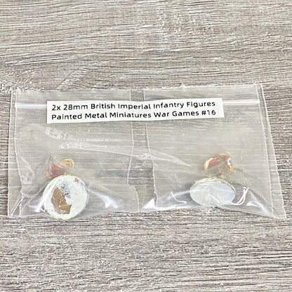 2x 28mm British Imperial Infantry Figures Painted Metal Miniatures War Games #16
