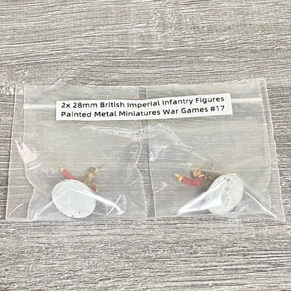 2x 28mm British Imperial Infantry Figures Painted Metal Miniatures War Games #17