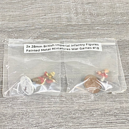 2x 28mm British Imperial Infantry Figures Painted Metal Miniatures War Games #18