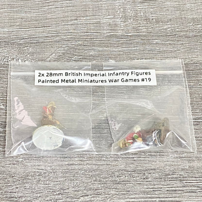2x 28mm British Imperial Infantry Figures Painted Metal Miniatures War Games #19