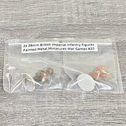 2x 28mm British Imperial Infantry Figures Painted Metal Miniatures War Games #20
