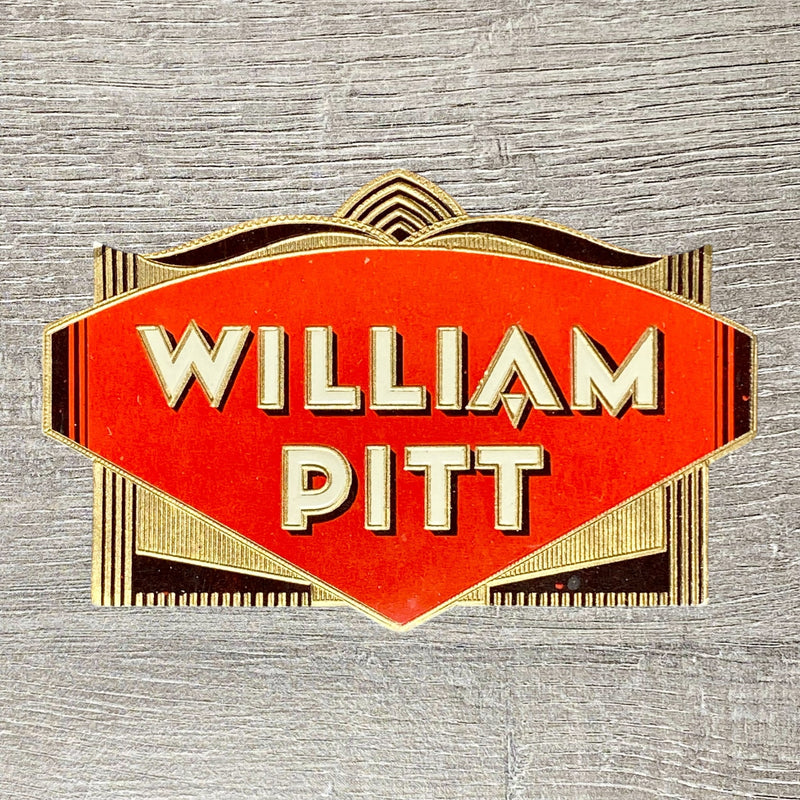 Early 20th Century William Pitt Red Cigars Advertising Tobacco Cigar Box Label