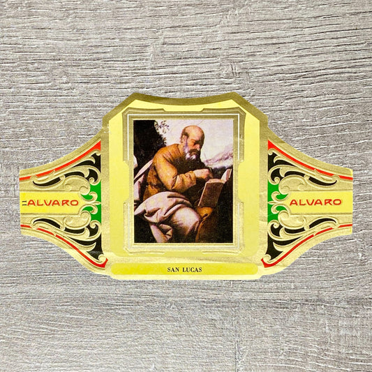 Vintage Álvaro Cigars Tobacco St. San Lucas Cigar Advertising Portrait Box Label