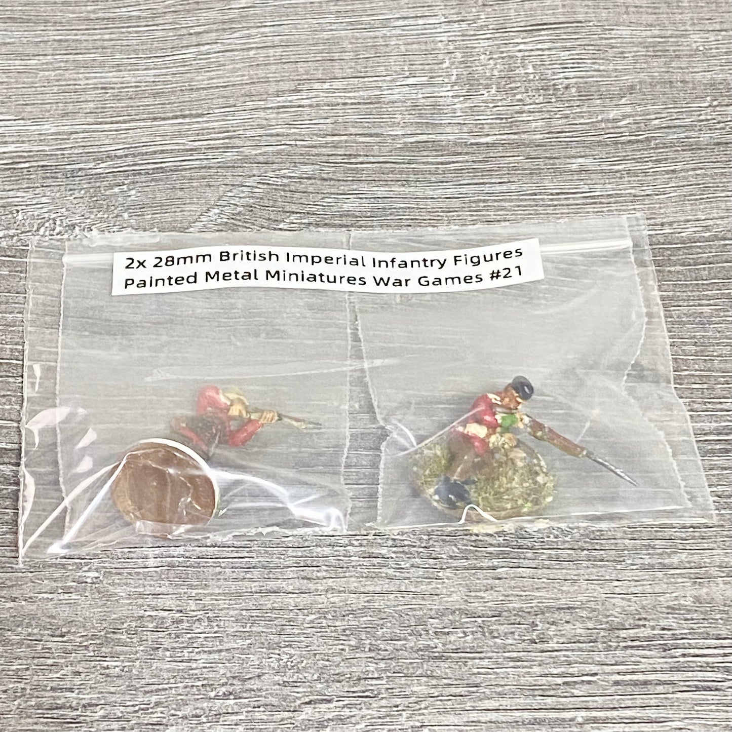 2x 28mm British Imperial Infantry Figures Painted Metal Miniatures War Games #21