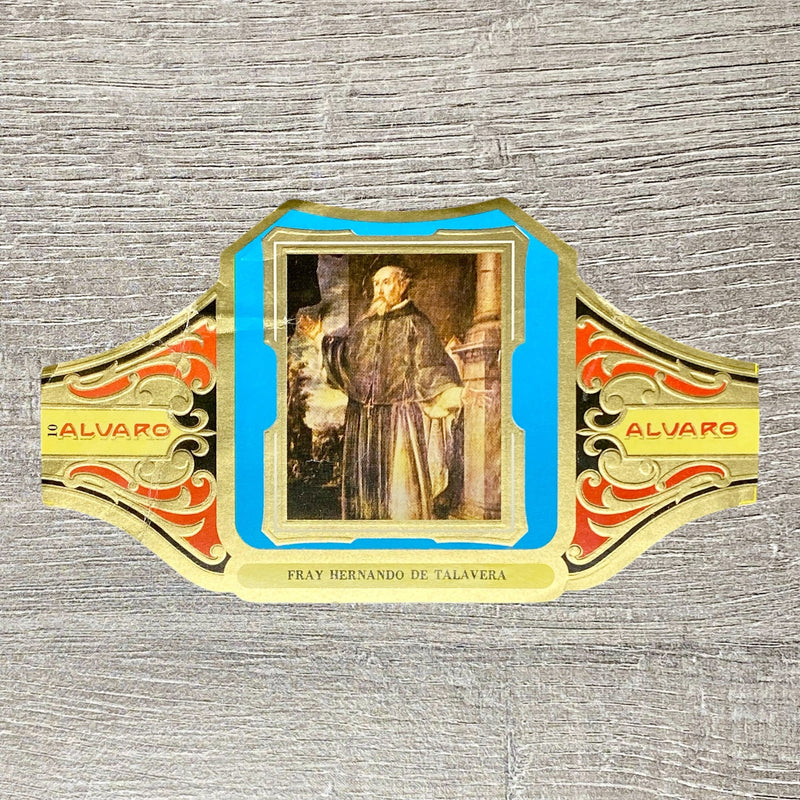 Vintage Álvaro Cigars Tobacco Fray Hernando De Talavera Cigar Portrait Box Label