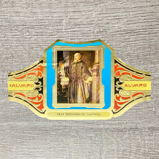 Vintage Álvaro Cigars Tobacco Fray Hernando De Talavera Cigar Portrait Box Label