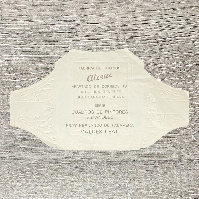 Vintage Álvaro Cigars Tobacco Fray Hernando De Talavera Cigar Portrait Box Label