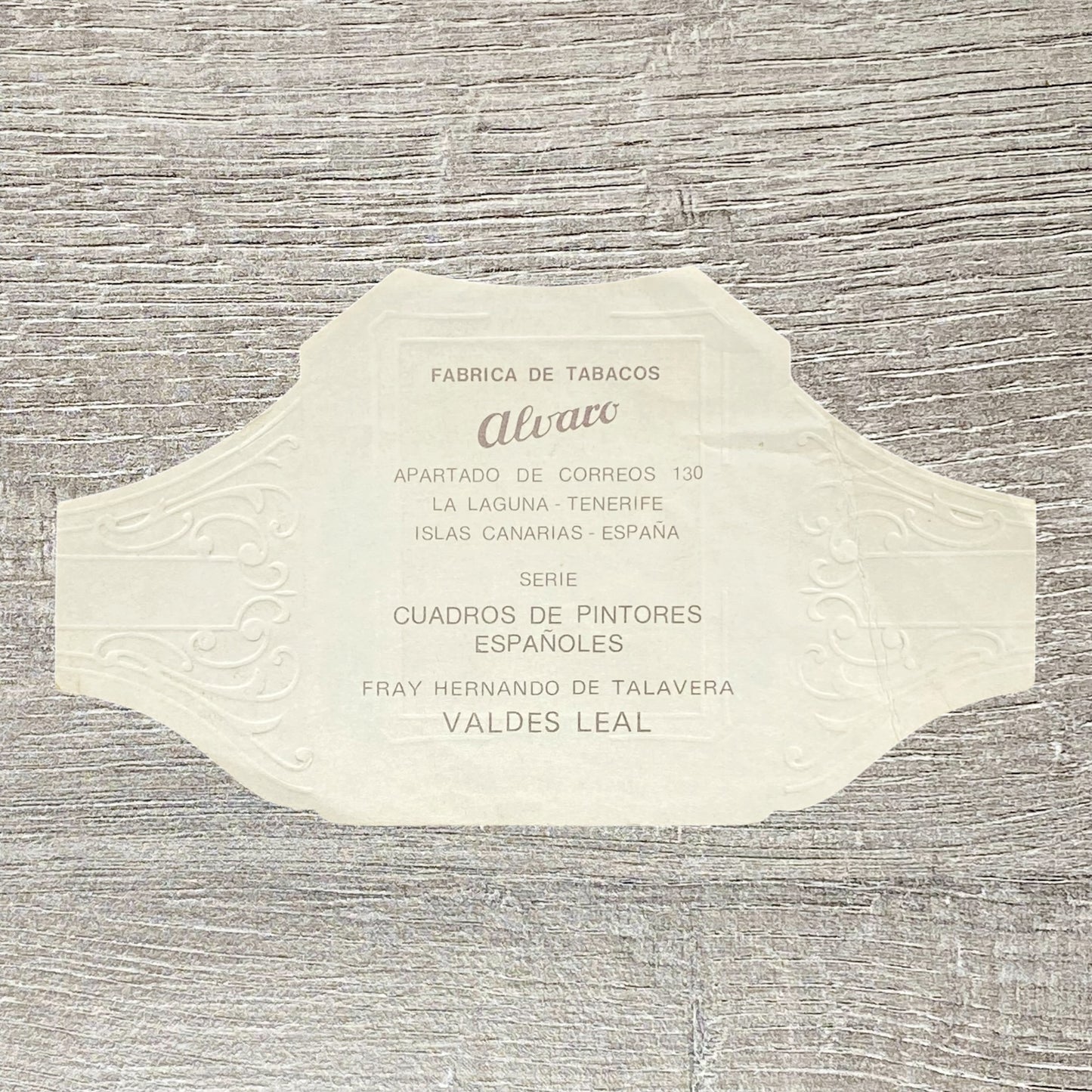 Vintage Álvaro Cigars Tobacco Fray Hernando De Talavera Cigar Portrait Box Label