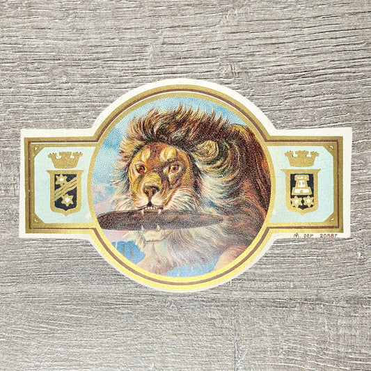 Early 20th Century Spana Leo Cigars Advertising Lion Tobacco Cigar Box Label
