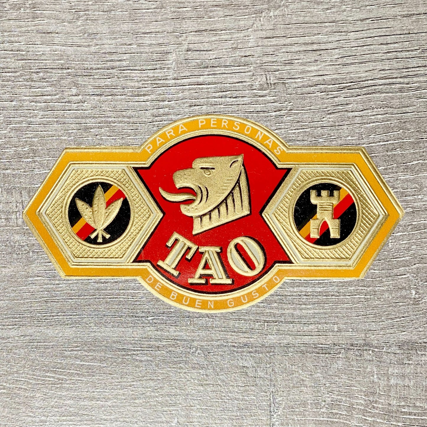 Early 20th Century TAO People Of Good Taste Cigars Tobacco Cigar Box Label Gold