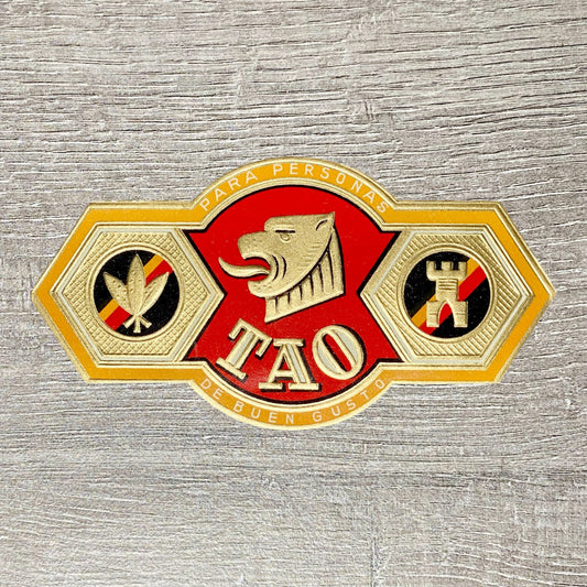 Early 20th Century TAO People Of Good Taste Cigars Tobacco Cigar Box Label Gold