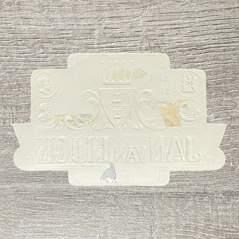 Early 20th Century Jan Van Eijck Cigars Advertising Tobacco Cigar Box Label Gold