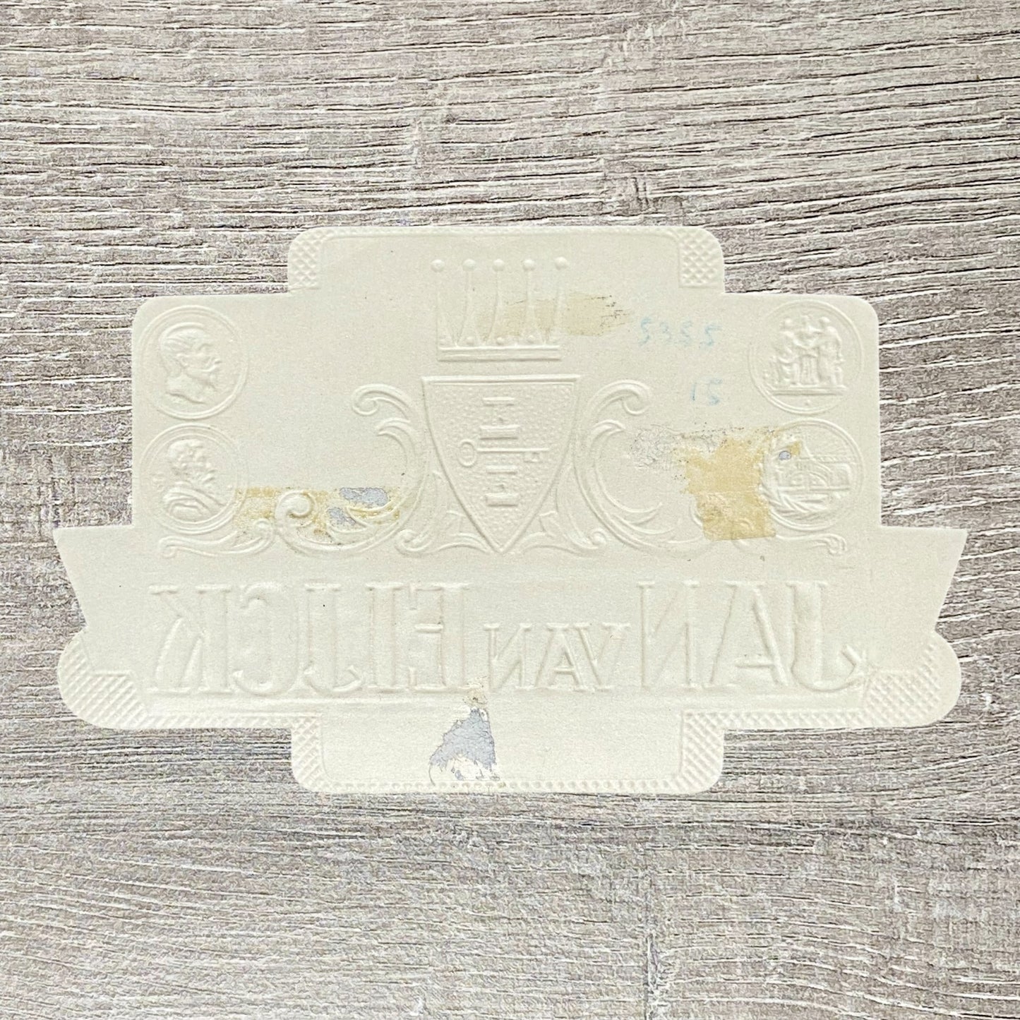 Early 20th Century Jan Van Eijck Cigars Advertising Tobacco Cigar Box Label Gold