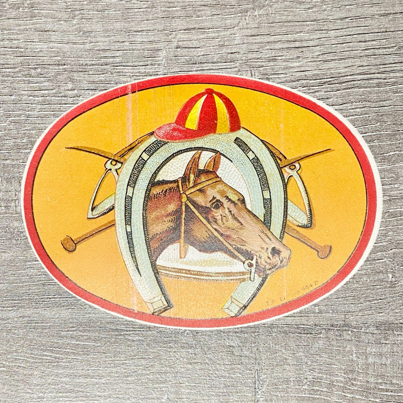 Early 20th Century Lytho Medallion Cigars Advertising Horse Shoe Cigar Box Label