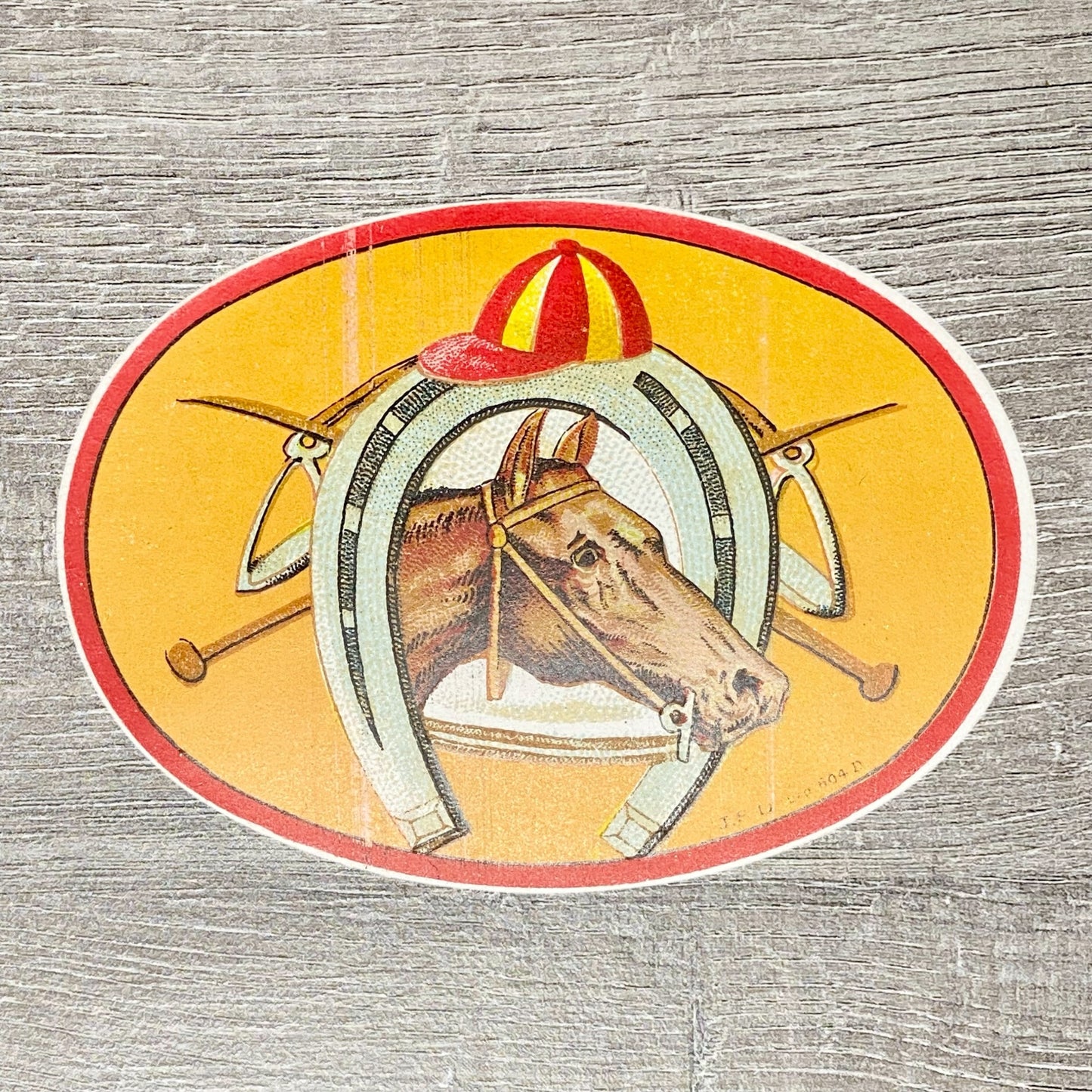 Early 20th Century Lytho Medallion Cigars Advertising Horse Shoe Cigar Box Label