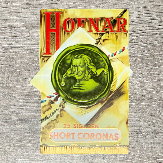 Early 20th Century Hofnar 25 Cigars Advertising Short Coronas Cigar Box Label