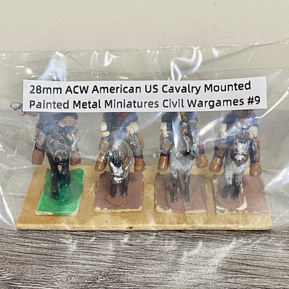 28mm ACW American US Cavalry Mounted Painted Metal Miniatures Civil Wargames #9