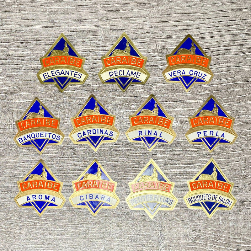 Vintage Caraibe Cigars Advertising Collectible Paper Tokens Cigar Box Label Rare