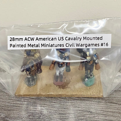 28mm ACW American US Cavalry Mounted Painted Metal Miniatures Civil Wargames #16