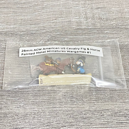 28mm ACW American US Cavalry Fig & Horse Painted Metal Miniatures Wargames #1