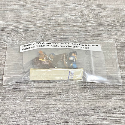 28mm ACW American US Cavalry Fig & Horse Painted Metal Miniatures Wargames #3