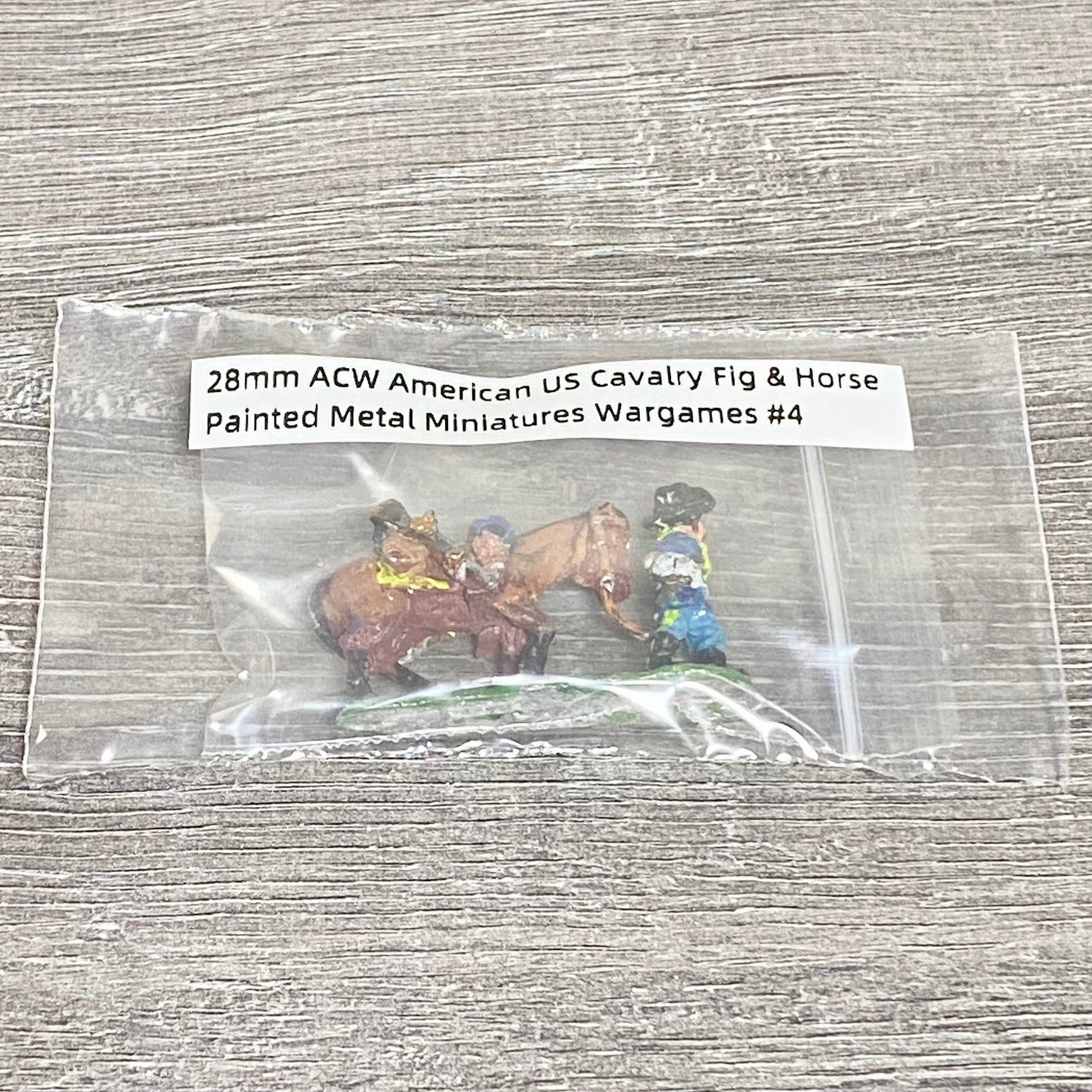 28mm ACW American US Cavalry Fig & Horse Painted Metal Miniatures Wargames #4