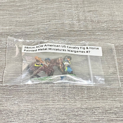 28mm ACW American US Cavalry Fig & Horse Painted Metal Miniatures Wargames #7
