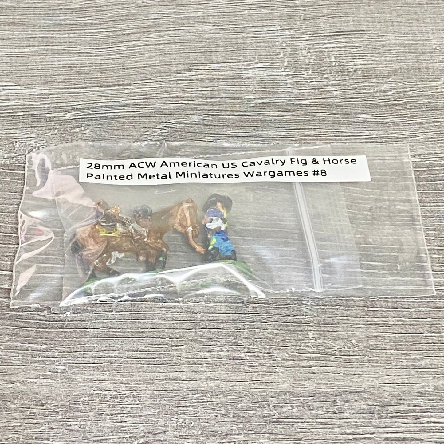 28mm ACW American US Cavalry Fig & Horse Painted Metal Miniatures Wargames #8