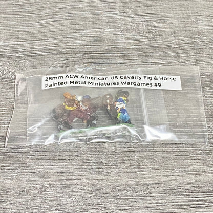 28mm ACW American US Cavalry Fig & Horse Painted Metal Miniatures Wargames #9