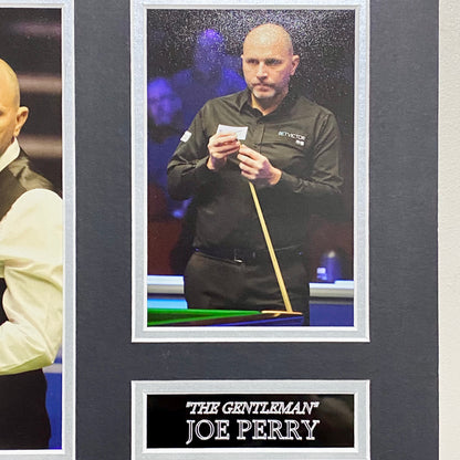 Mark Selby & Joe Perry Professional Snooker Players Signed Mounted Display Rare