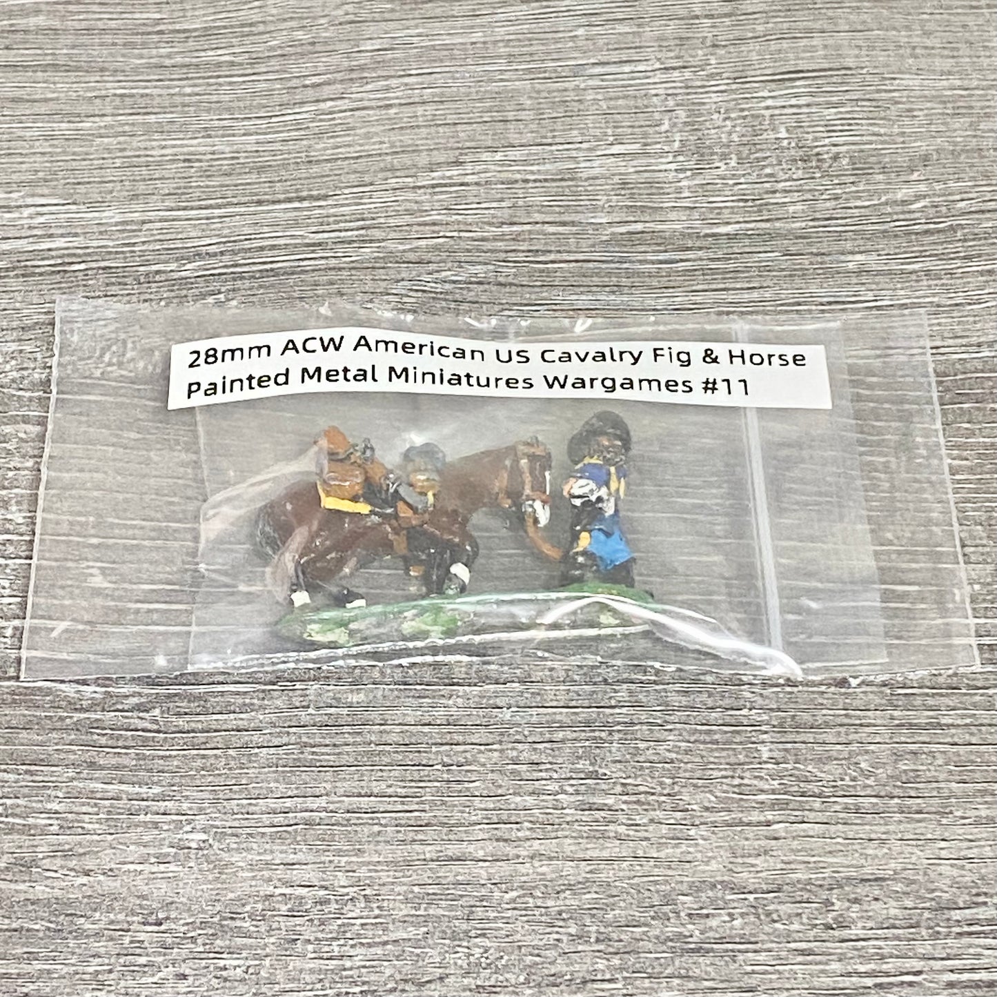28mm ACW American US Cavalry Fig & Horse Painted Metal Miniatures Wargames #11
