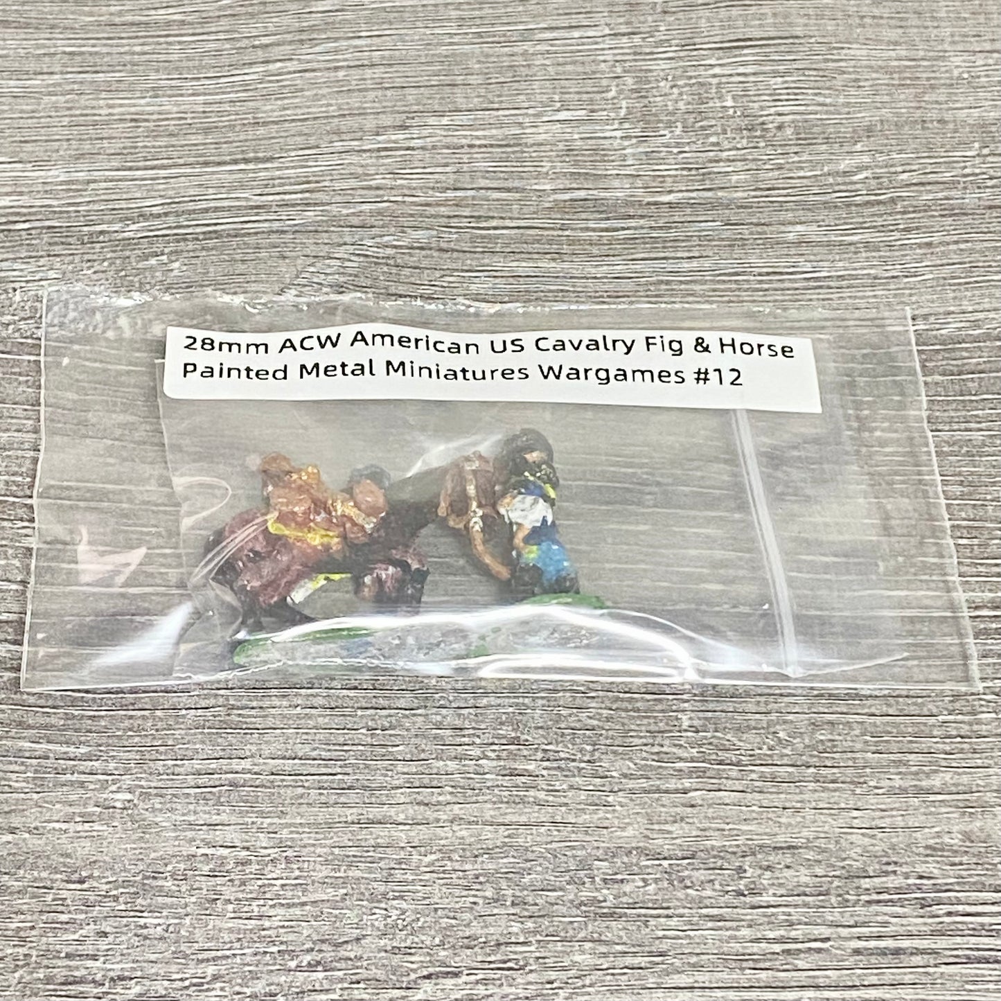 28mm ACW American US Cavalry Fig & Horse Painted Metal Miniatures Wargames #12