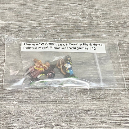 28mm ACW American US Cavalry Fig & Horse Painted Metal Miniatures Wargames #12