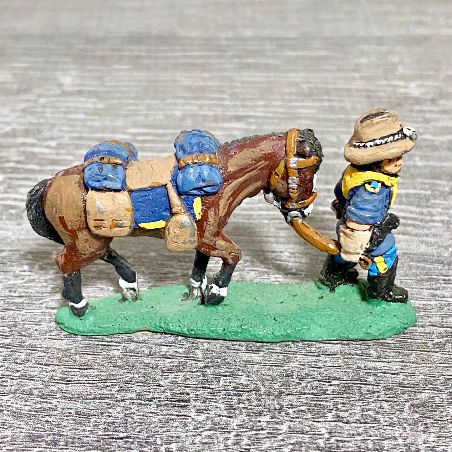 28mm ACW American US Cavalry Fig & Horse Painted Metal Miniatures Wargames #13