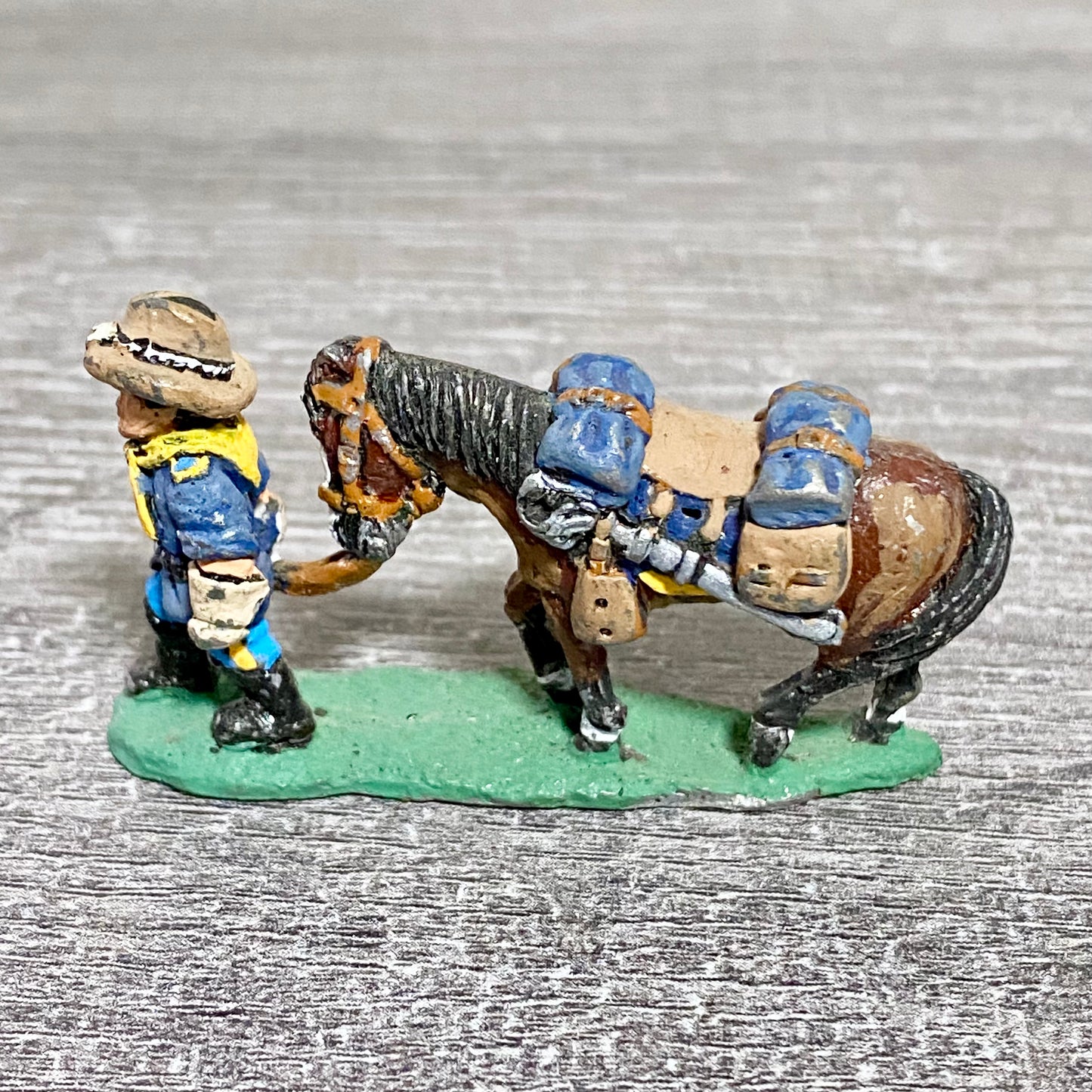 28mm ACW American US Cavalry Fig & Horse Painted Metal Miniatures Wargames #13