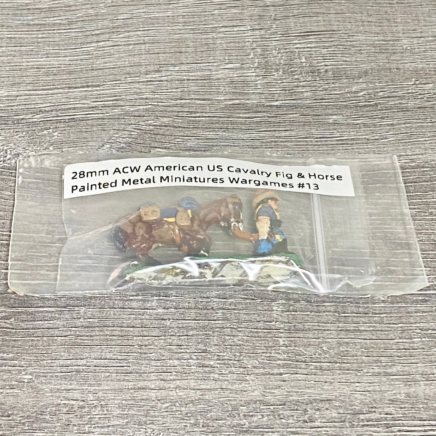 28mm ACW American US Cavalry Fig & Horse Painted Metal Miniatures Wargames #13