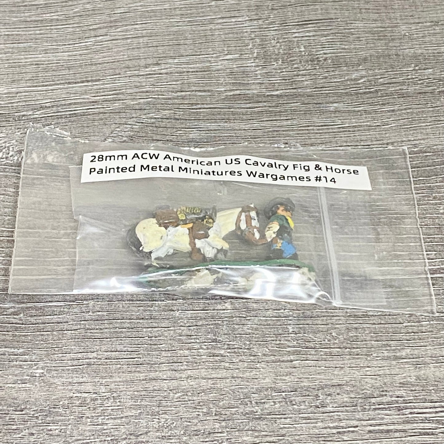 28mm ACW American US Cavalry Fig & Horse Painted Metal Miniatures Wargames #14