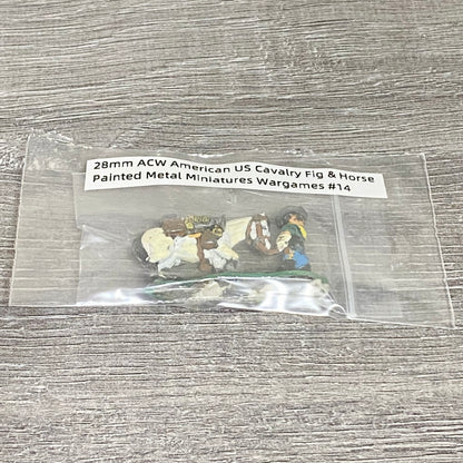 28mm ACW American US Cavalry Fig & Horse Painted Metal Miniatures Wargames #14