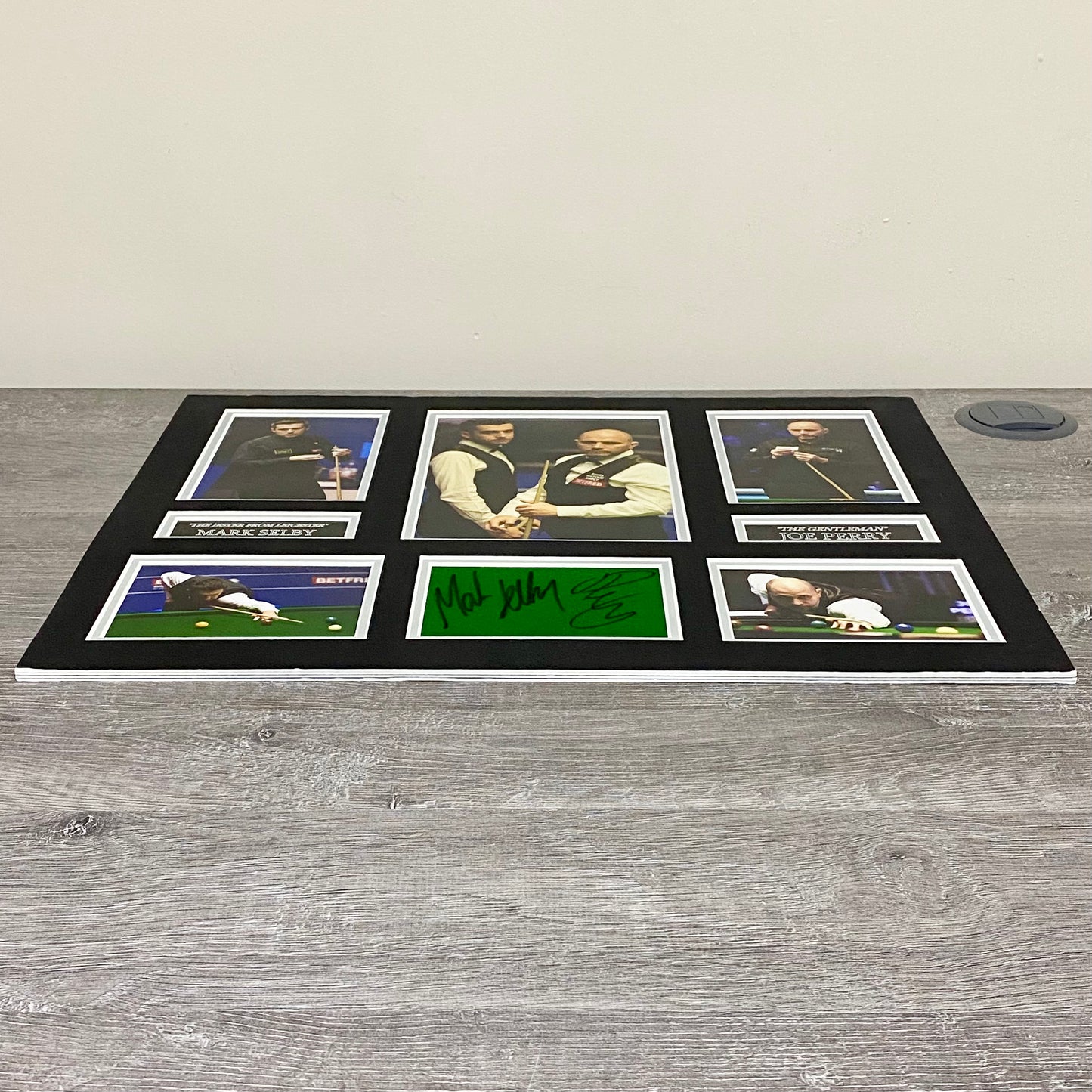 Mark Selby & Joe Perry Professional Snooker Players Signed Mounted Display Rare