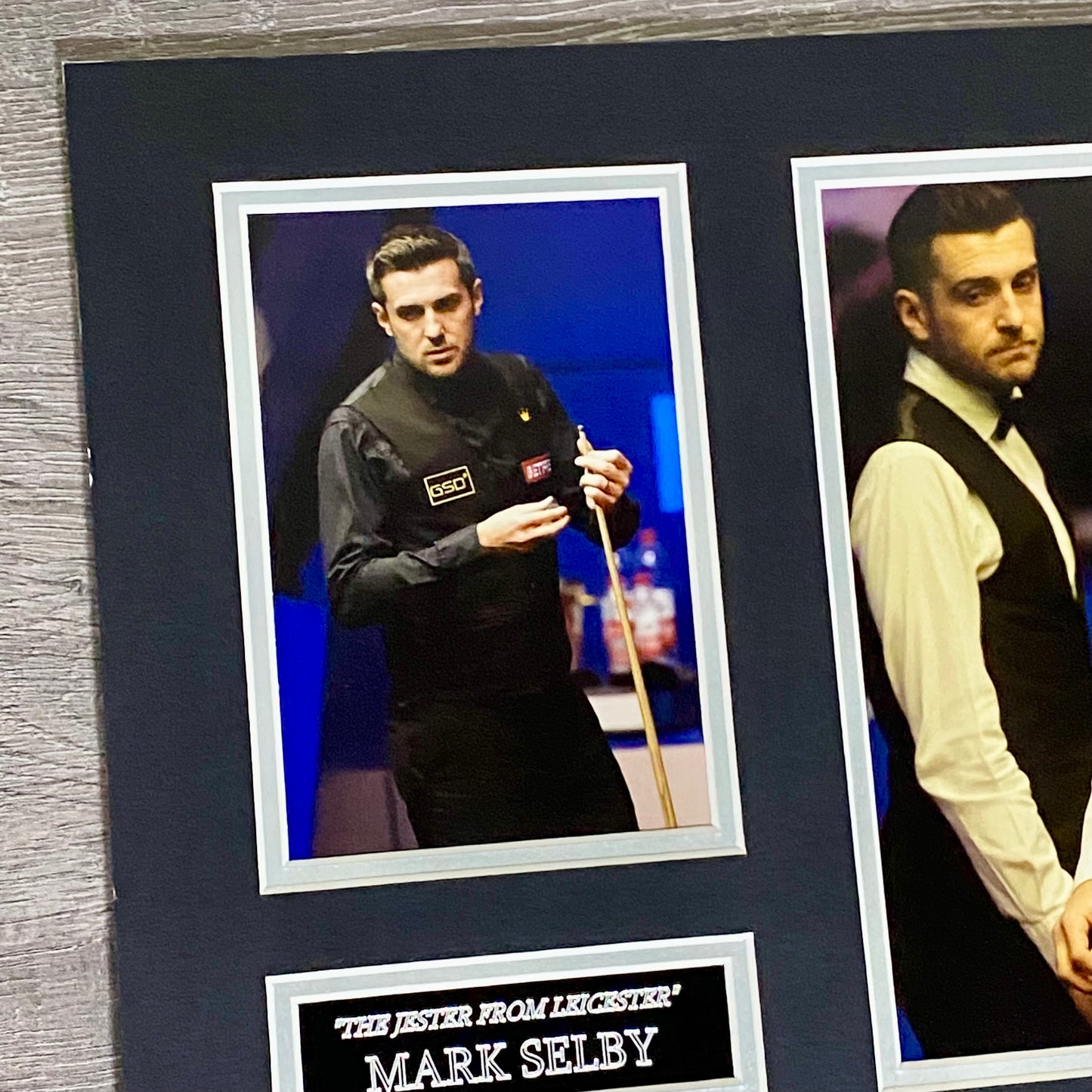 Mark Selby & Joe Perry Professional Snooker Players Signed Mounted Display Rare
